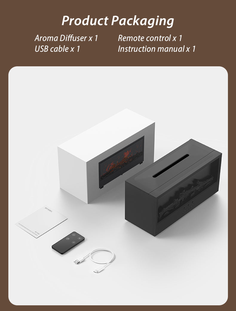 Transform the Atmosphere of Your Home: Ultrasonic Humidifier & Fireplace Diffuser with Flame Effect