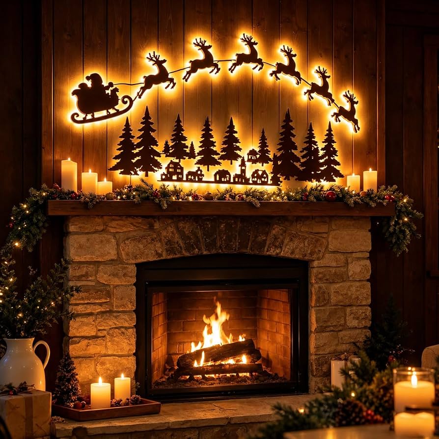Light-up flying reindeer decorations for the New Year