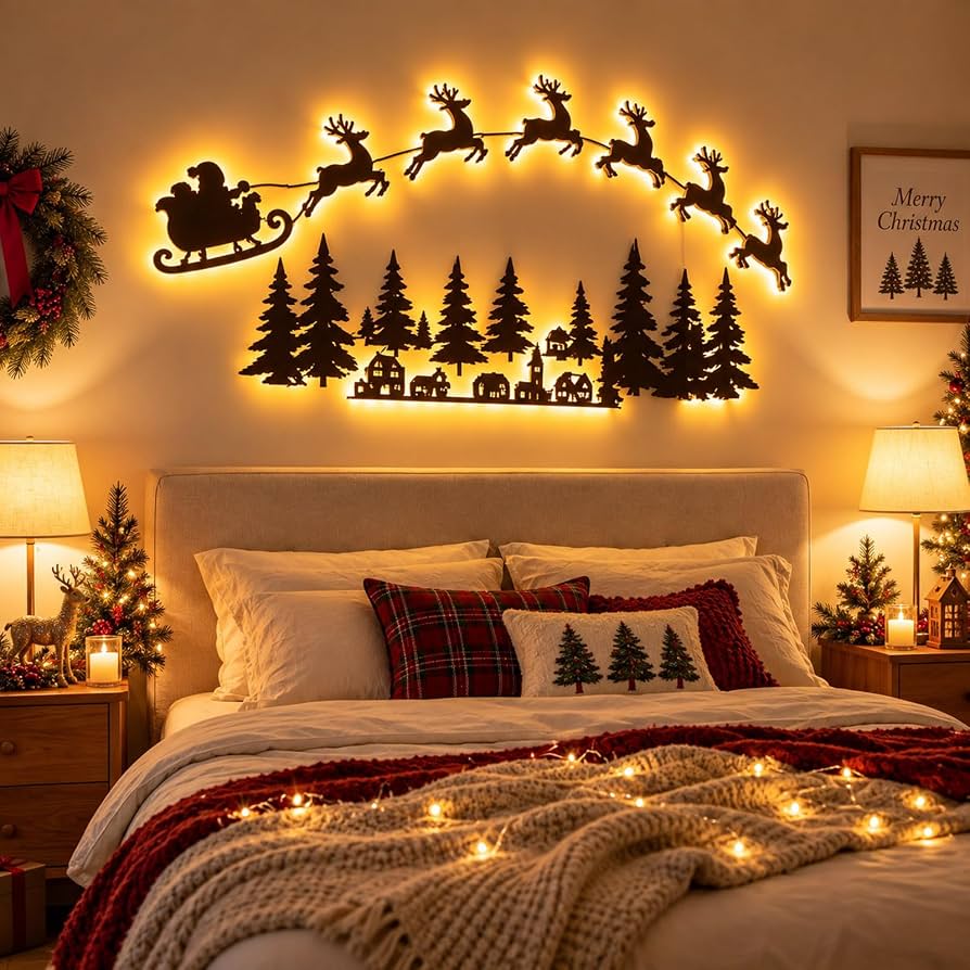 Light-up flying reindeer decorations for the New Year
