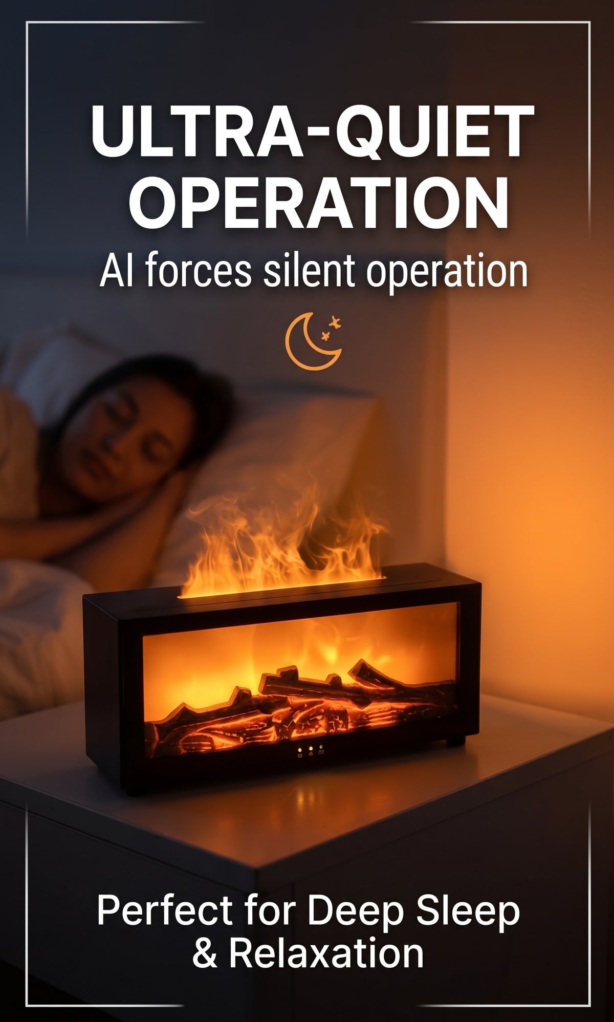 Transform the Atmosphere of Your Home: Ultrasonic Humidifier & Fireplace Diffuser with Flame Effect
