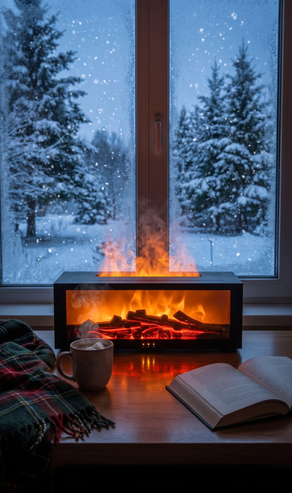 Transform the Atmosphere of Your Home: Ultrasonic Humidifier & Fireplace Diffuser with Flame Effect