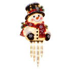 Christmas Porch Railing Decoration with Snowman, Santa, Reindeer and Penguin
