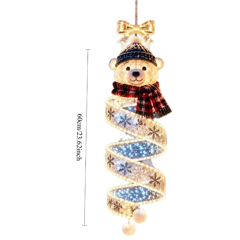 Christmas Spiral Hanging Light with Snowflake Ornament – LED Holiday Decor