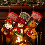 🎄 Christmas Stockings 18" — Festive Santa, Snowman, Reindeer & Bear Set