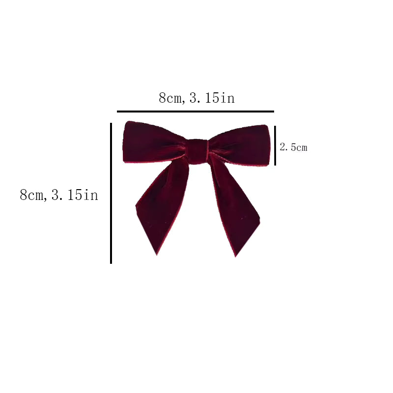Vintage Red Velvet Christmas Bow Set – Decorative Ornaments for Tree & Gifts