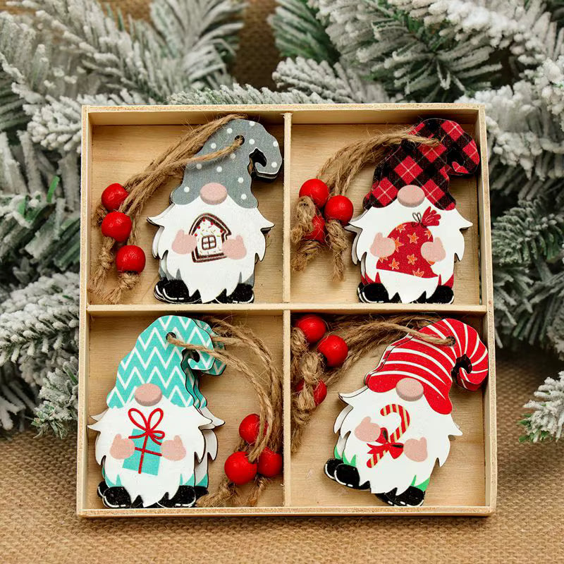 Holiday Wooden Pendants — Christmas Gnomes, Tree Decoration & New Year Gift