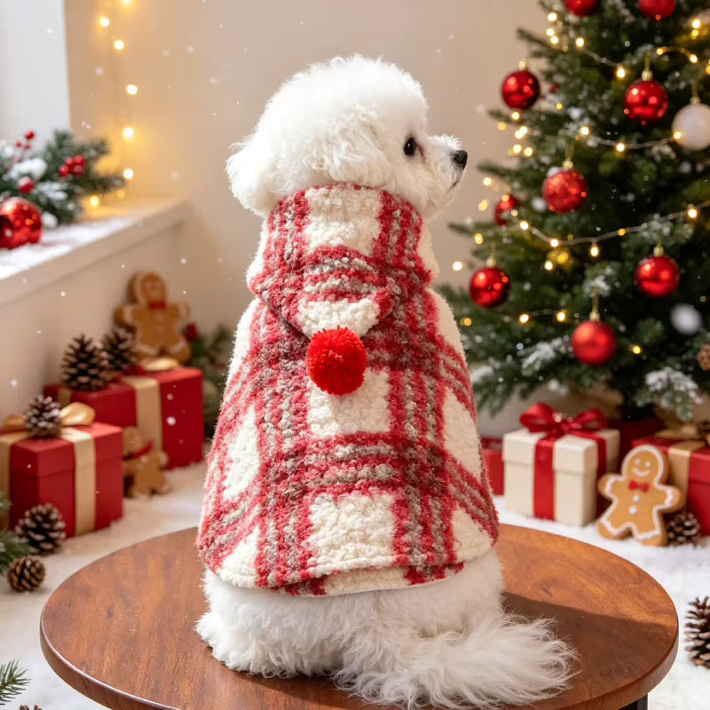 Christmas Dog Cape with Hood | Soft Winter Costume