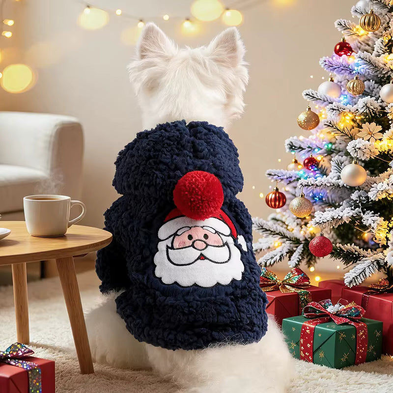 Christmas Fleece Hoodie For Small Dog Autumn Winter New Pet Pullover Coat Jacket Clothing Bichon Chihuahua Puppy Animal Cat Item