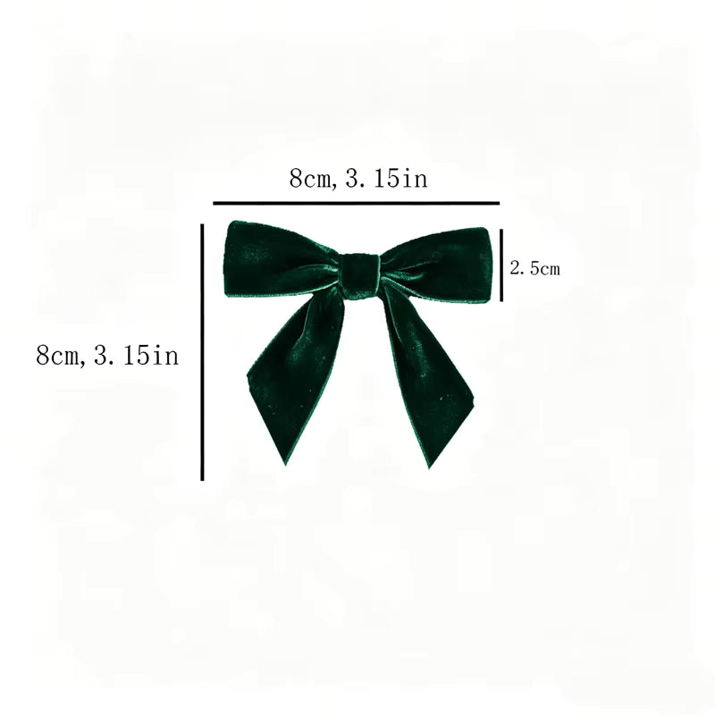 Vintage Red Velvet Christmas Bow Set – Decorative Ornaments for Tree & Gifts