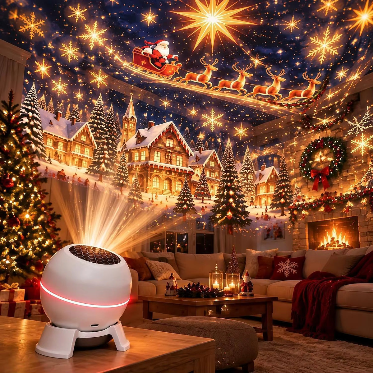 Magical Holiday Projector — Compact USB Night Light