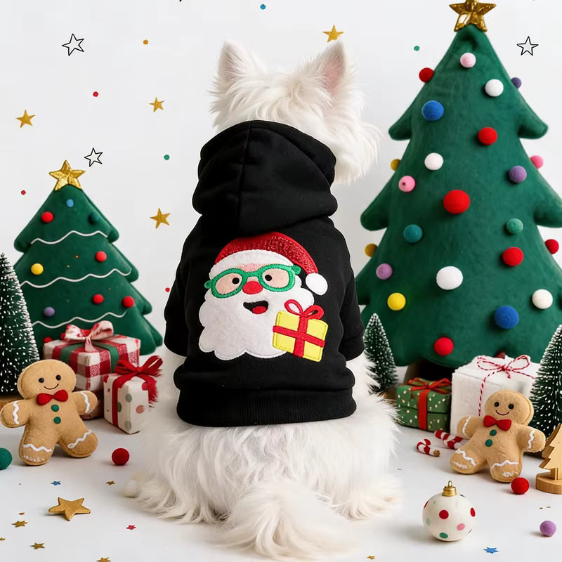 Christmas Fleece Hoodie For Small Dog Autumn Winter New Pet Pullover Coat Jacket Clothing Bichon Chihuahua Puppy Animal Cat Item