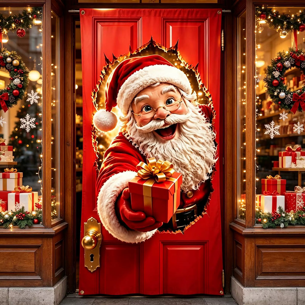 anta Claus Door Hanging — Festive Party Banner
