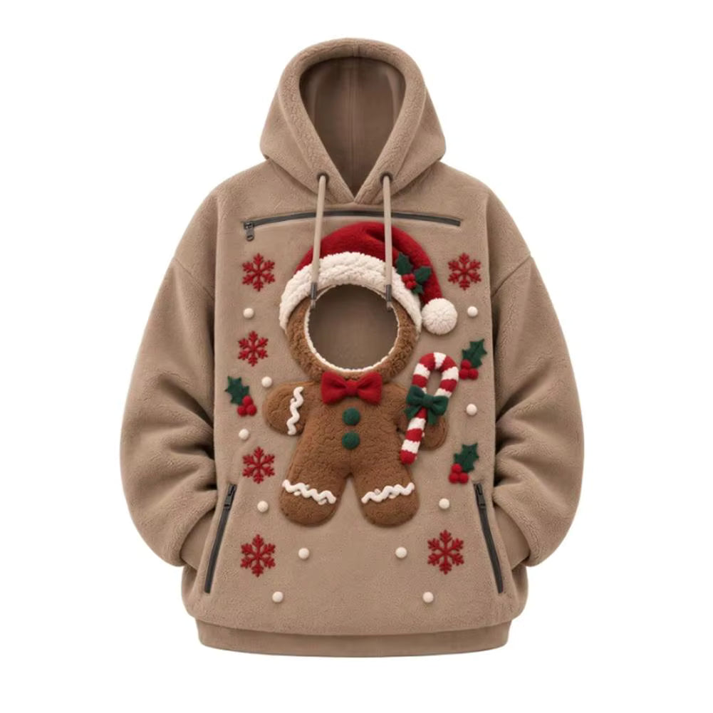 Cute Christmas Pet Carrier Hoodie – Cozy Pullover for Cat & Dog Owners