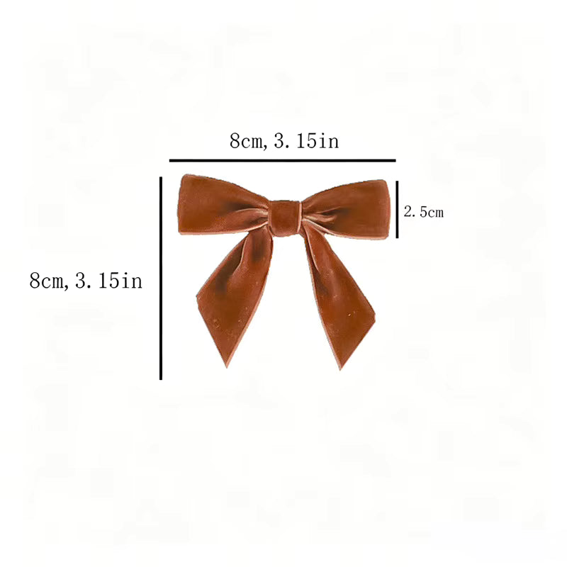 Vintage Red Velvet Christmas Bow Set – Decorative Ornaments for Tree & Gifts