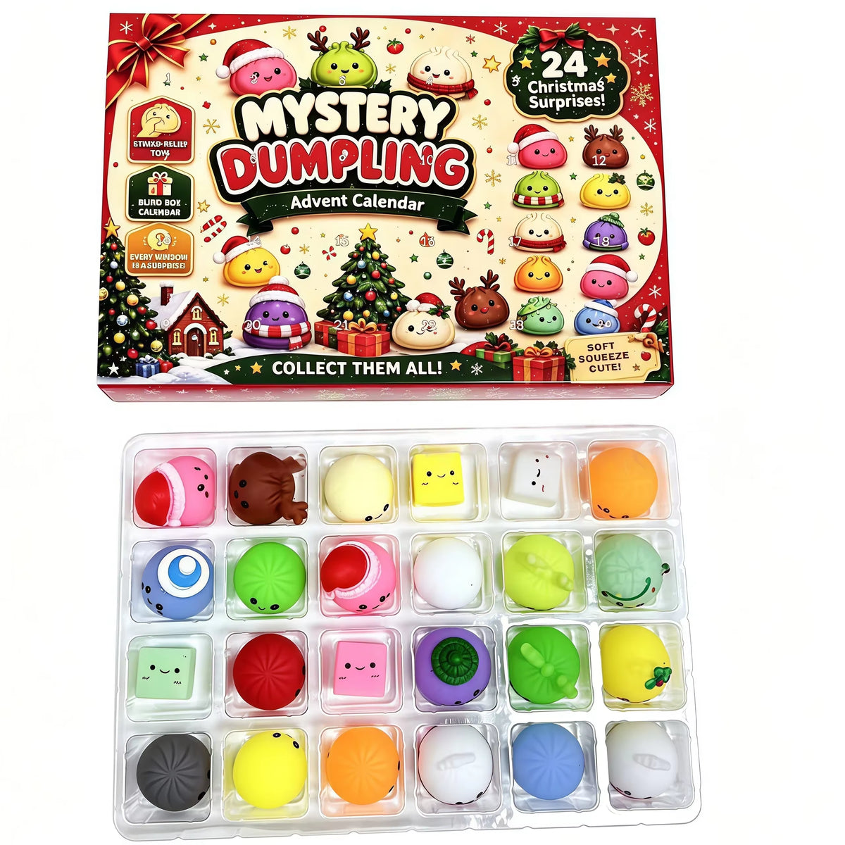 Christmas Dumpling Squishy Advent Calendar – 24 Days of Holiday Surprises