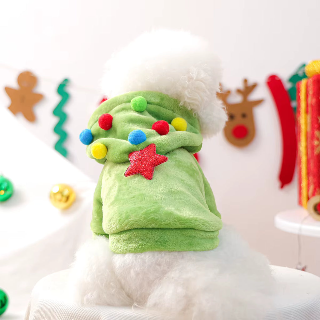 Christmas Fleece Hoodie For Small Dog Autumn Winter New Pet Pullover Coat Jacket Clothing Bichon Chihuahua Puppy Animal Cat Item