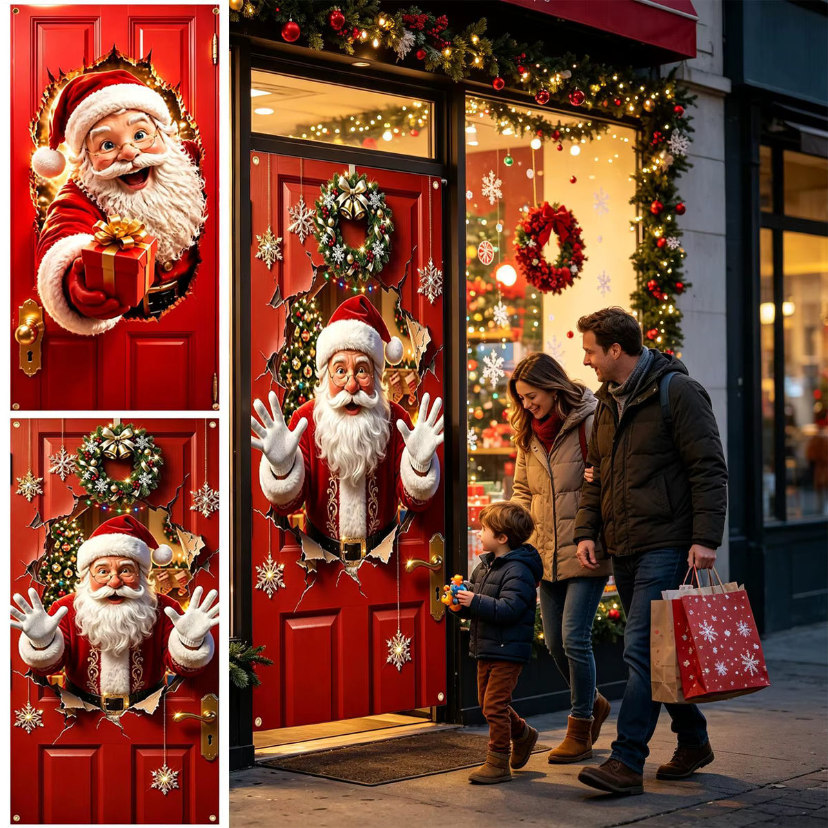 anta Claus Door Hanging — Festive Party Banner