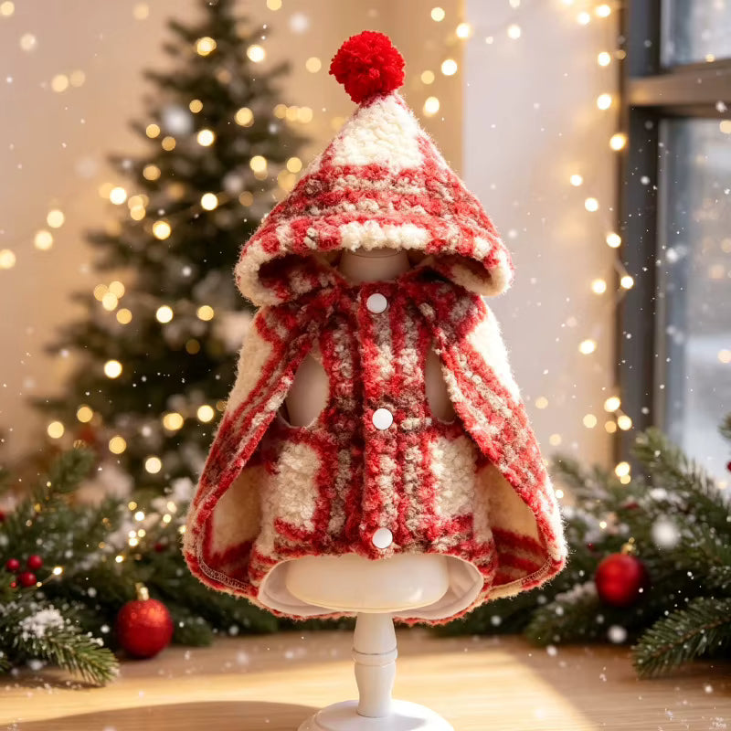 Christmas Dog Cape with Hood | Soft Winter Costume