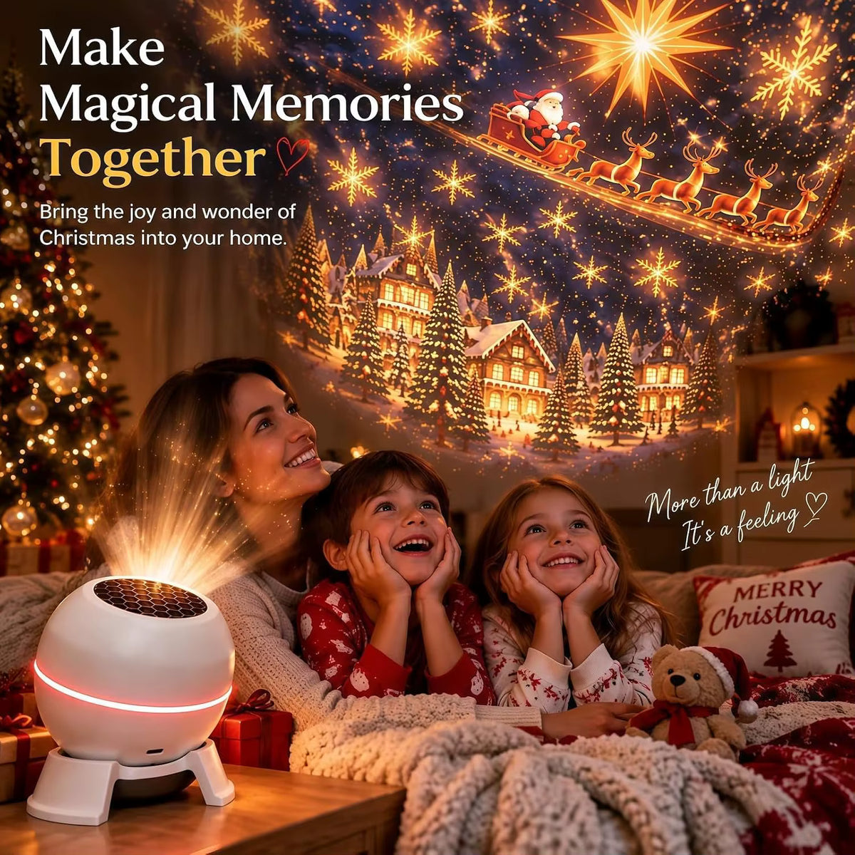 Magical Holiday Projector — Compact USB Night Light