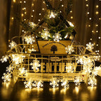 Holiday LED String Lights — Snowflake & Cherry Blossom Garland