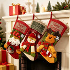 🎄 Christmas Stockings 18" — Festive Santa, Snowman, Reindeer & Bear Set