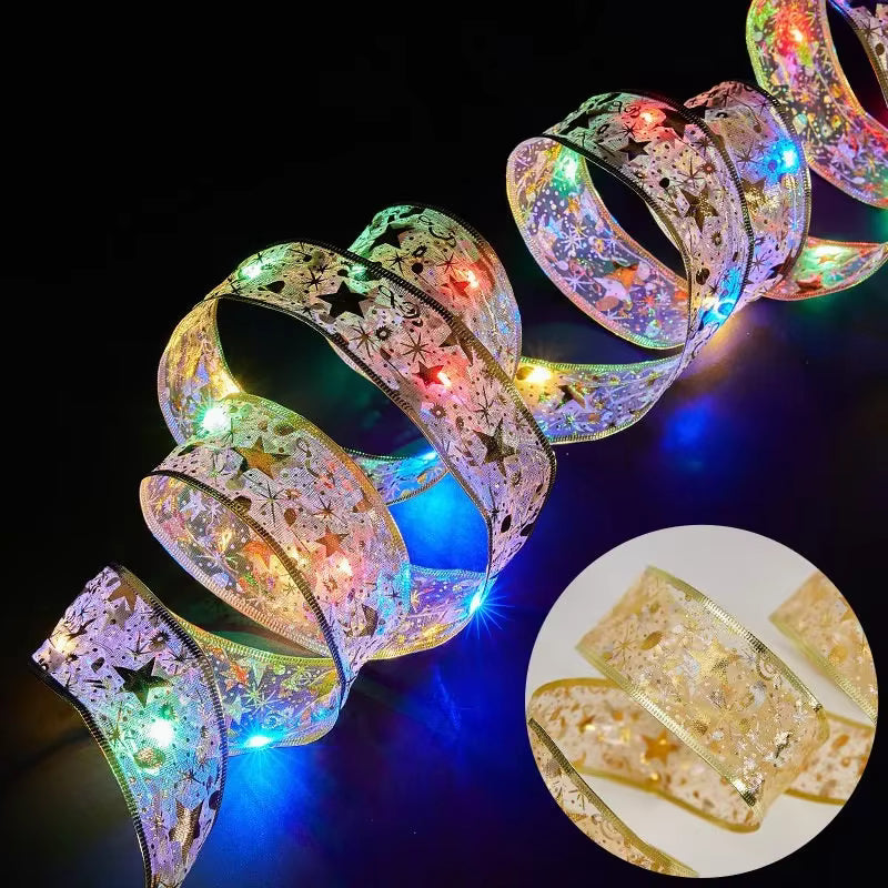 Festive LED Ribbon Lights 5/10M – Christmas & New Year Home Decor