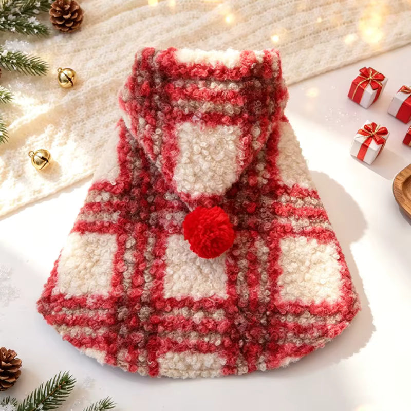 Christmas Dog Cape with Hood | Soft Winter Costume