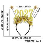 2027 Happy New Year Sequin Headband or Glitter Glasses – Festive Party Photo Prop Accessory